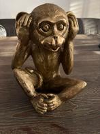 Beeld gouden aap, Verzamelen, Beelden en Beeldjes, Ophalen of Verzenden, Zo goed als nieuw, Dier