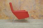 ZGANieuw! rode leren Label Don design fauteuil, Label Don, 75 tot 100 cm, Ophalen of Verzenden, Metaal