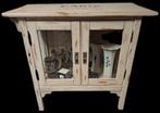 Whitewash Theekastje/Vitrinekastje, Huis en Inrichting, Kasten | Dressoirs, Ophalen, Gebruikt, 25 tot 50 cm, 50 tot 100 cm