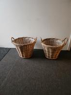 Twee rieten plantenbakken, Tuin en Terras, Ophalen, Overige materialen, Gebruikt, Rond
