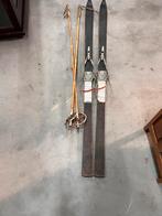 Antieke houten ski’s met stokken – Inselberg bindingen, Ophalen of Verzenden