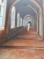 Apart schilderij kloostergang met kloosterling Gesign VS, Antiek en Kunst, Kunst | Schilderijen | Klassiek, Ophalen