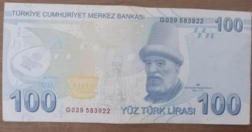 Turkije 100 lira 2009-2023 beschikbaar voor biedingen
