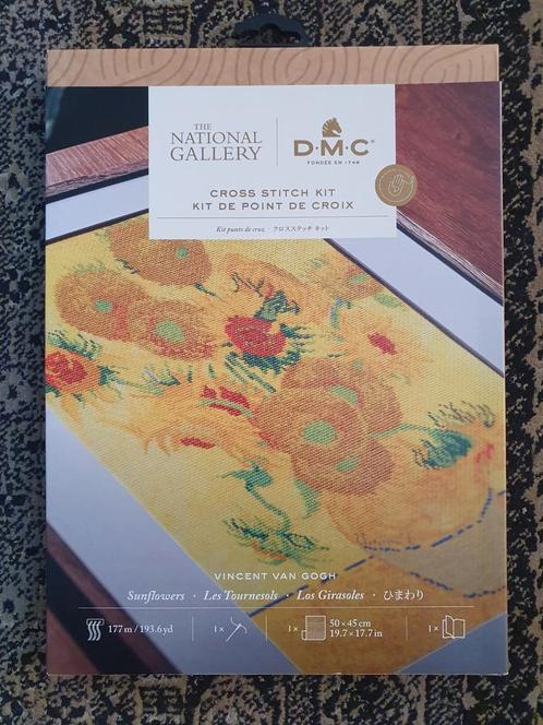 DMC sunflowers vincent van gogh borduurpakket, Hobby en Vrije tijd, Borduren en Borduurmachines, Nieuw, Borduurpakket, Handborduren