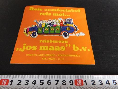 stickers Lage Mierde reisbureau Jos Maas bv  Koningshoek 2, Verzamelen, Stickers, Zo goed als nieuw, Overige typen, Ophalen