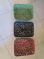 Curver 3 opengewerkte kunststof mandjes, Huis en Inrichting, Woonaccessoires | Schalen en Manden, Ophalen, Kunststof, Gebruikt