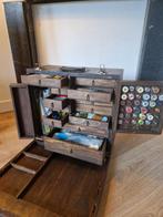 Unieke vliegvis bindkoffer +complete colletie bindmaterialen, Ophalen, Gebruikt, Overige typen