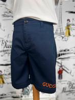 Gucci navy korte broek met geborduurd logo maat 8, Broek, Verzenden, Gucci, Gucci EU