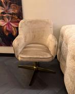Draaifauteuil Velours Taupe/beige, Huis en Inrichting, Fauteuils, Ophalen, 75 tot 100 cm, Zo goed als nieuw, Stof