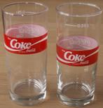 2 Coca Cola glazen met rode band en tekst Trink Coke trink C, Verzamelen, Glas en Borrelglaasjes, Verzenden, Nieuw, Bierglas