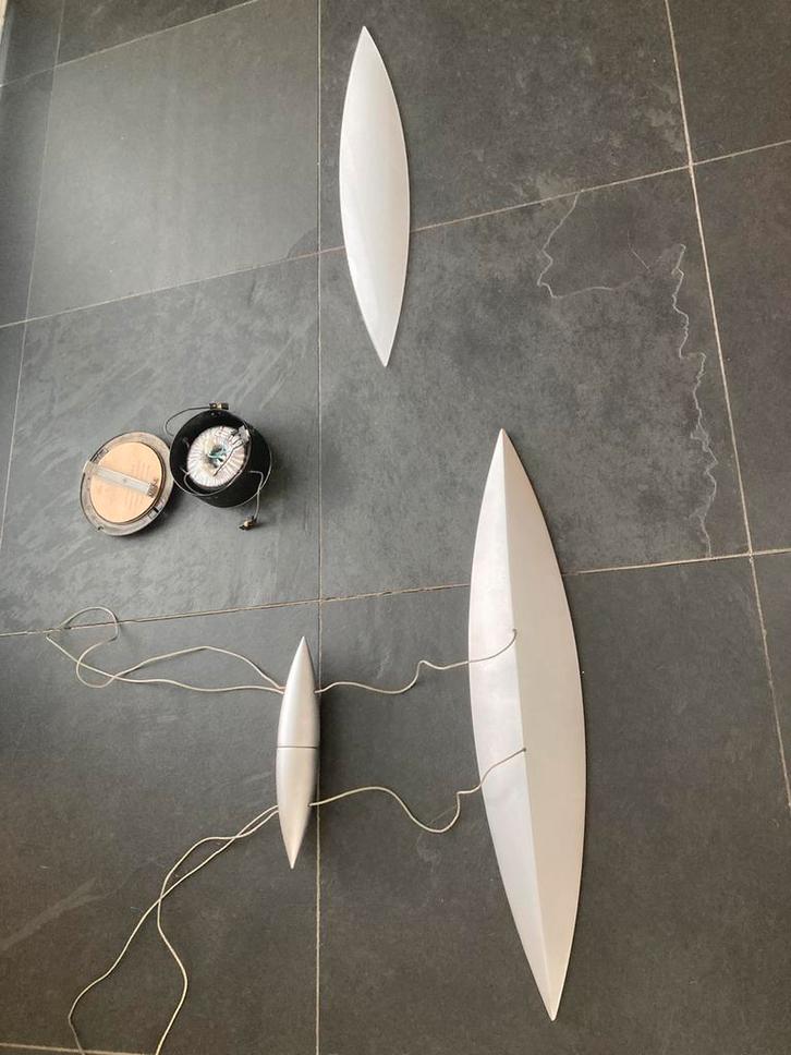 Tobias Grau Tai Lang 80 zilvergrijs, Huis en Inrichting, Lampen | Hanglampen, Gebruikt, 75 cm of meer, Glas, Ophalen of Verzenden