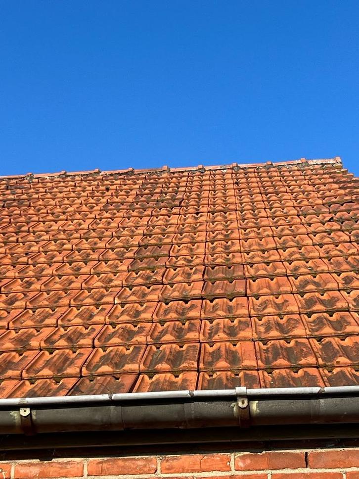 Compleet dak met dakpannen, Doe-het-zelf en Verbouw, Dakpannen en Dakbedekking, Gebruikt, Dakpannen, Steen of Klei, Rood, 15 m² of meer