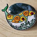 Strijk embleem applicatie Patch walvis met bloemen, D, Nieuw, Ophalen of Verzenden, D