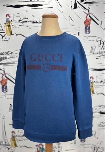 Gucci blauwe logo sweater trui jongens maat 10 beschikbaar voor biedingen