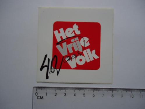 sticker Het Vrije Volk -2 krant courant retro oud Rotterdam, Verzamelen, Stickers, Zo goed als nieuw, Overige typen, Verzenden