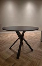 IKEA MARIEDAMM - zwarte ronde tafel met marmerlook, Huis en Inrichting, Tafels | Eettafels, Ophalen, Rond, Zo goed als nieuw, Metaal
