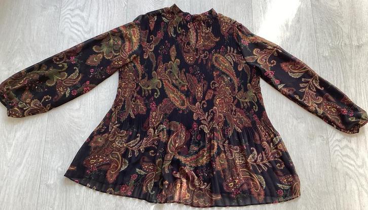 Vintage Paisley Blouse - Maat XL, Kleding | Dames, Blouses en Tunieken, Zo goed als nieuw, Maat 46/48 (XL) of groter, Zwart, Ophalen of Verzenden