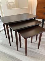 Bijzettafeltjes set | vintage 1960 | teakhout, 45 tot 60 cm, Minder dan 55 cm, Gebruikt, Ophalen of Verzenden