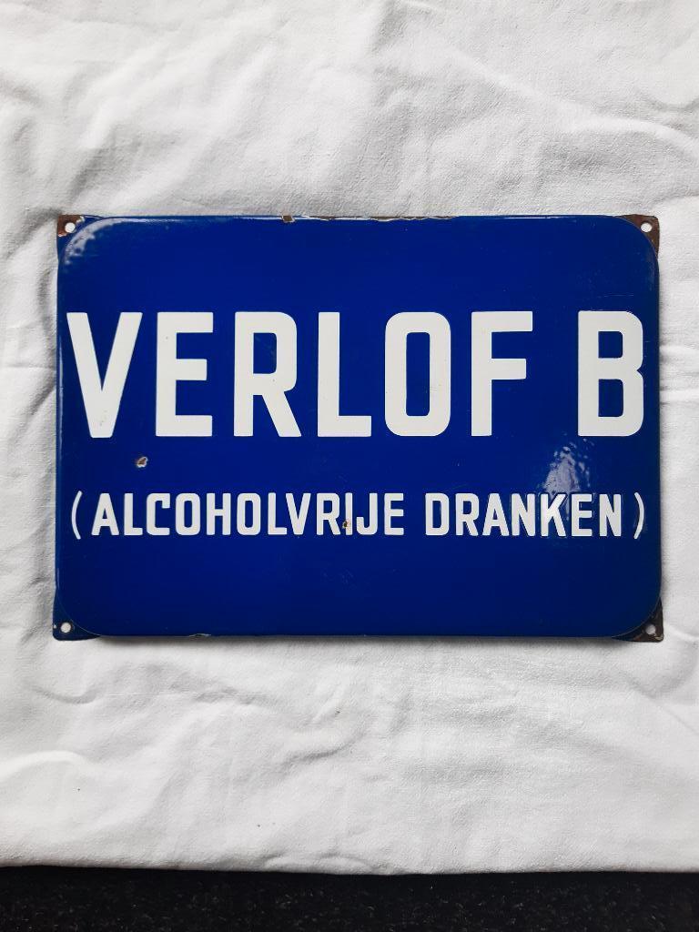 emaille bord bordje verlof b 50 tiger jaren, Ophalen of Verzenden