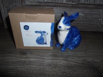 *Delfts blauw handbewerkt beeldje konijn* beschikbaar voor biedingen