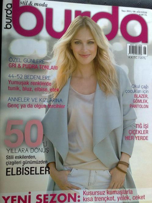 4 x Burda mode nr. 8 / 2011 - 2 / 2010 - 1 & 8 / 2009, Hobby en Vrije tijd, Kledingpatronen, Zo goed als nieuw, Vrouw, Burda, Verzenden