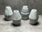 Kandelaar marmer 4 stuks grijs/wit, Huis en Inrichting, Woonaccessoires | Kandelaars en Kaarsen, Ophalen, Nieuw, Grijs