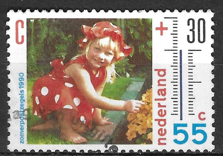 1990, NVPH 1444 - Zomerzegels, het weer {A6}, Postzegels en Munten, Postzegels | Nederland, Gestempeld, Na 1940, Ophalen of Verzenden