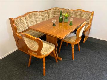 Echte duitse eethoek oostenrijkse zithoek eiken uittrektafel beschikbaar voor biedingen