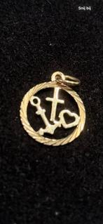 14k Gouden Geloof Hoop Liefde Hanger, Ophalen of Verzenden, Zo goed als nieuw, Kruis of Symbool, Goud