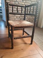 Antieke hoekstoel met rieten zitting, Antiek en Kunst, Antiek | Meubels | Stoelen en Banken, Ophalen