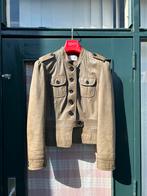 Turnover leren jasje khaki maat M, Maat 38/40 (M), Ophalen of Verzenden, Jasje, Gedragen