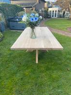 Massief Eiken Tafel met Matrixpoot, Huis en Inrichting, Tafels | Eettafels, Ophalen, Eikenhout, 50 tot 100 cm, Vijf personen of meer