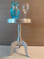 Bijzettafel decoratie- wijntafel aluminium zilverkleurig, Ophalen of Verzenden