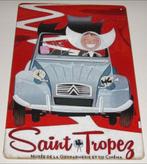 Citroën 2CV : Metalen Bord Citroën 2CV - Saint Tropez, Verzenden, Nieuw, Auto's