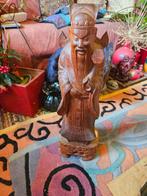 Houten Chinees Beeld - Wijsheid en Geluk, Antiek en Kunst, Ophalen of Verzenden