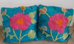 2 Fleurige Kussens - 45x45cm - Gratis!, Huis en Inrichting, Ophalen of Verzenden, Gebruikt, Overige kleuren, Vierkant