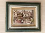 2 vintage Anton Pieck 3D prenten met lijst., Antiek en Kunst, Ophalen of Verzenden