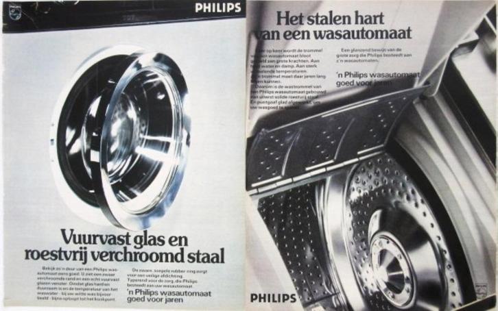 20 vintage advertenties reclames Philips 72-76 wasmachine ho, Verzamelen, Merken en Reclamevoorwerpen, Gebruikt, Verzenden