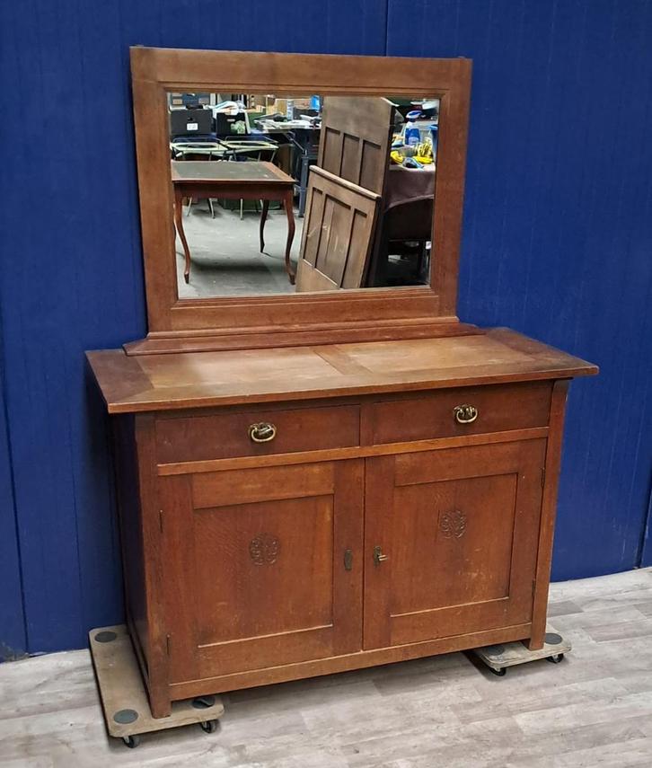 Vintage dressoir met spiegel, Antiek en Kunst, Antiek | Meubels | Kasten, Ophalen