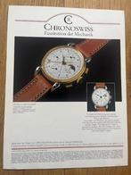 Chronoswiss horloges CH7944 originele advertentie, Ophalen of Verzenden, Gebruikt, Overige typen