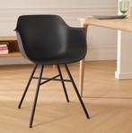 Set van 4 zwarte Noa stoelen met armleuningen €90 totaal, Huis en Inrichting, Kunststof, Zwart, Ophalen of Verzenden, Zo goed als nieuw
