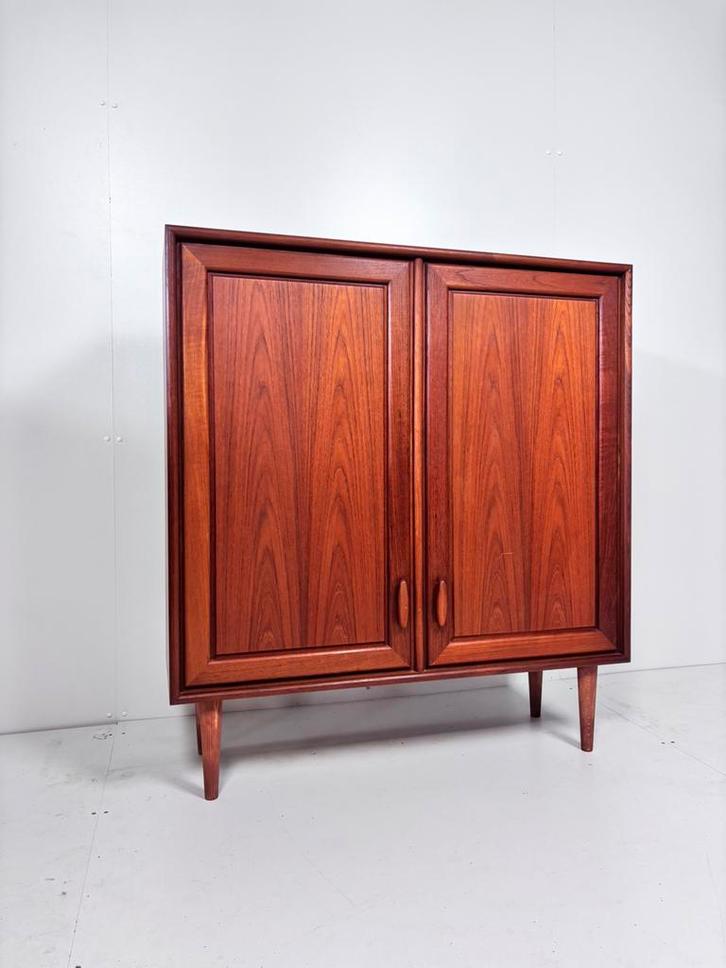 Vintage kast teak deens opbergkast, Huis en Inrichting, Kasten | Dressoirs, Gebruikt, 50 tot 100 cm, 25 tot 50 cm, Ophalen