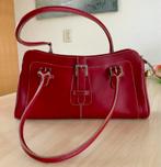Echt leer, dieprode handtas van Arcadia, Ophalen of Verzenden, Zo goed als nieuw, Handtas