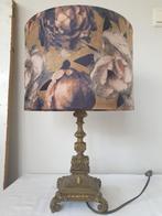 Koperen tafellamp met cilinder kap , decor rozen, Huis en Inrichting, Lampen | Tafellampen, Ophalen of Verzenden, Zo goed als nieuw