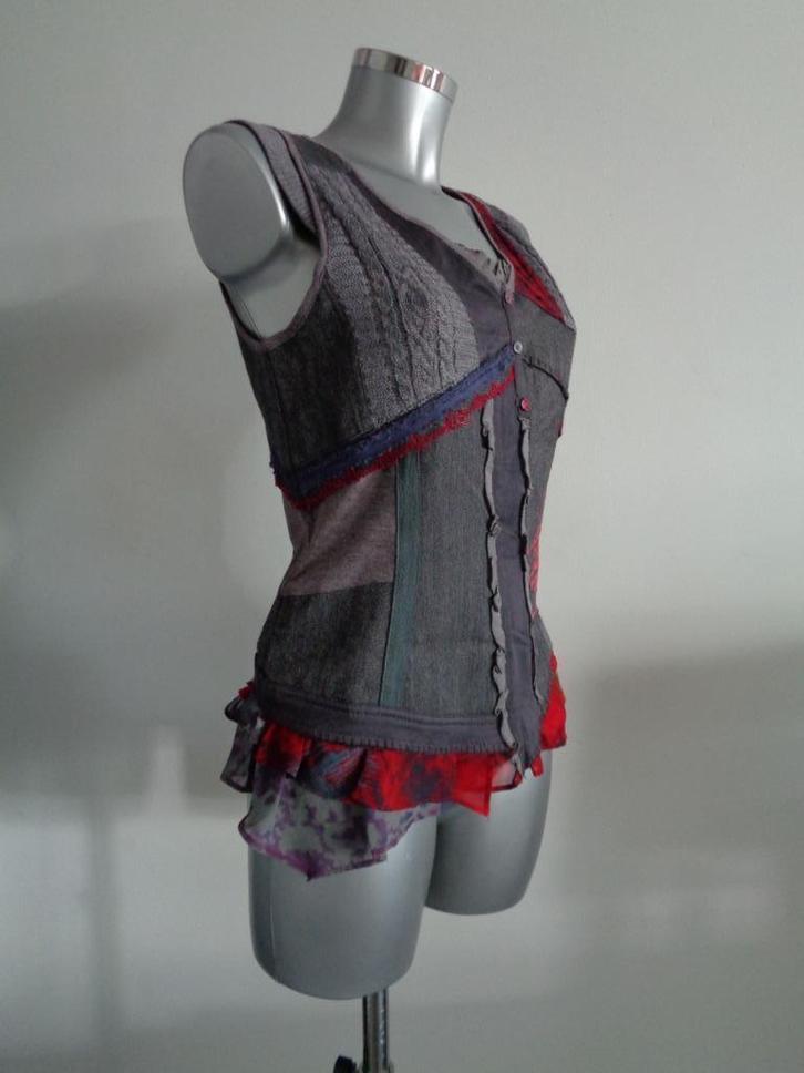 Fille des Sables bustier top franse maat 40-NL38, Kleding | Dames, Tops, Zo goed als nieuw, Maat 38/40 (M), Rood, Zonder mouw