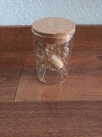 Glazen pot potje vaas vaasje glas met kurken dop kurk deco, Ophalen of Verzenden, Gebruikt, Glas, Minder dan 50 cm