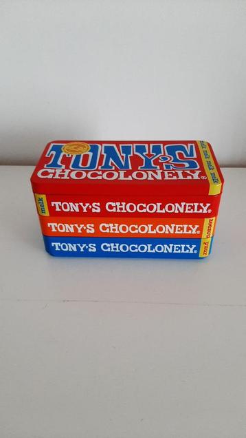 Tony Chocolonely Tony chocolade reep vorm blik bewaarblik beschikbaar voor biedingen