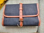 Luxe ruime toilettas Cast Iron jeans leer NIEUW reistas ipad, Ophalen of Verzenden, Nieuw, Blauw, Heer of Dame