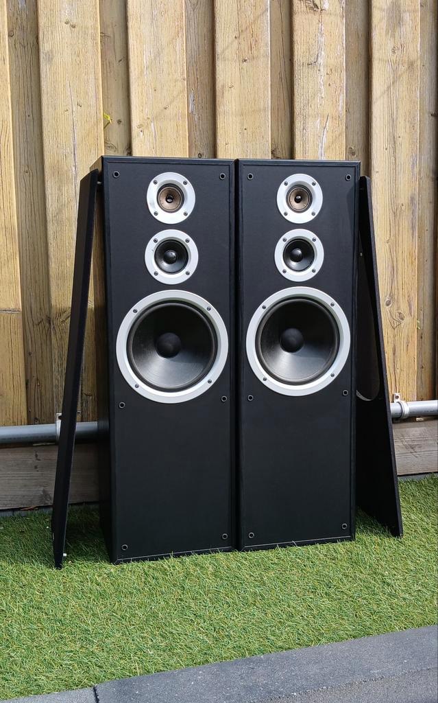 Set Zuil Luidsprekers JAMO Studio 180 Zwart 170 Watts 8Ω, Audio, Tv en Foto, Luidsprekers, Gebruikt, Front, Rear of Stereo speakers