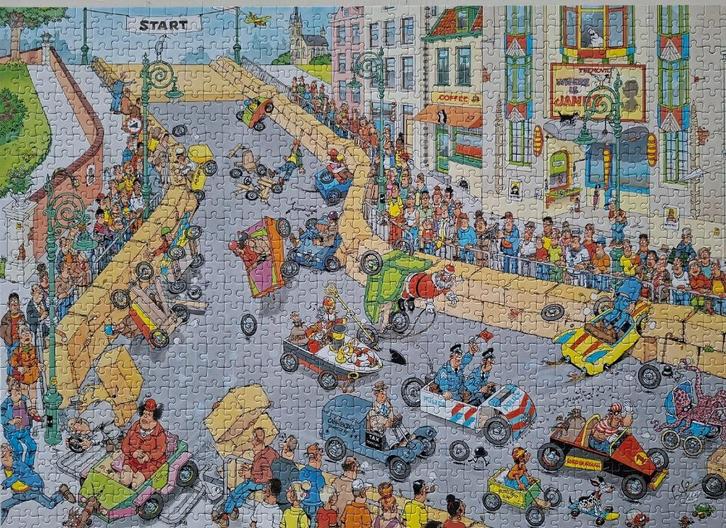 Zeepkistenrace, van Haasteren puzzel., Hobby en Vrije tijd, Denksport en Puzzels, Zo goed als nieuw, Legpuzzel, 500 t/m 1500 stukjes